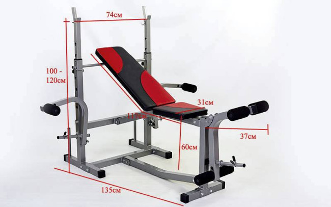 Скамья для жима Micro + 4 грифа + 62 кг блинов RN-Sport