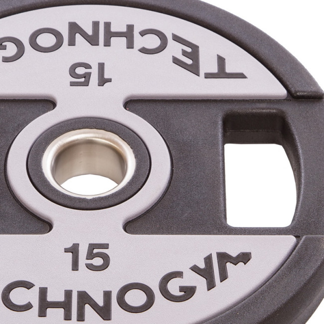 Бліни (диски) поліуретанові 2 Handle металева втулка d-51 мм TECHNOGYM TG-1837-15 15 кг чорний Бліни (диски) поліуретанові 2 Handle металева втулка d-51 мм TECHNOGYM TG-1837-15 15 кг чорний