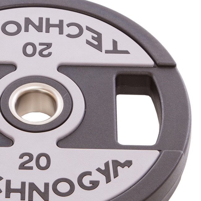 Бліни (диски) поліуретанові з хватом та металевою втулкою d-51 мм TECHNOGYM TG-1837-20 20 кг чорний Бліни (диски) поліуретанові з хватом та металевою втулкою d-51 мм TECHNOGYM TG-1837-20 20 кг чорний
