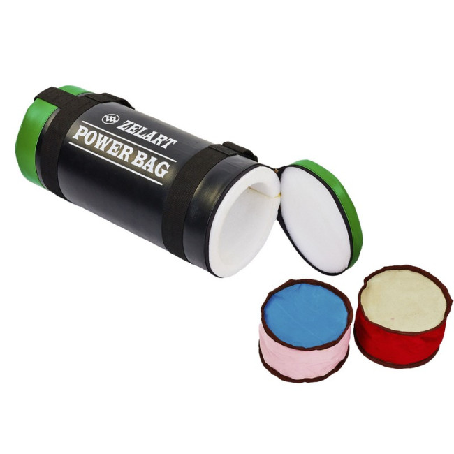 Мішок для фітнесу та тренувань FI-5050A-5 Power Bag 5кг чорний-зелений