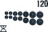 Набор блинов 120 кг (4х2.5, 4х5, 2х10, 2х15, 2х20) на гриф 25,30,50 мм
