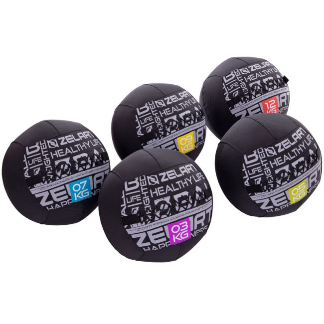 Мяч набивной для кросфита волбол WALL BALL FI-2637-5 5кг черный