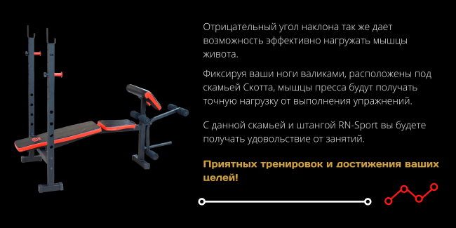 Лава для жиму ReadMeBlack + штанга 75 кг із гантелями 2х20 кг RN-Sport